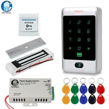 RFID Control Acces Usi Kit Sistem RFID Tastatura Capac rezistent la apa + 180KG Electric Magnetic Lacate de Usi + sursa de Alimentare pentru Acasă