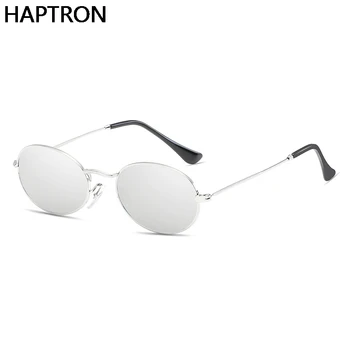 De înaltă calitate, Mici, Ovale ochelari de Soare Femei Barbati Brand Designer Oglindă Ochelari de Soare Cadru Metalic UV400 Epocă gafas de sol