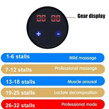 8000r/min Ecran LCD Tactil de Masaj de Înaltă Frecvență Arma Mușchi Relaxați-vă Corpul Relaxare Masaj Electric Portabil Cutie cu 4 capete