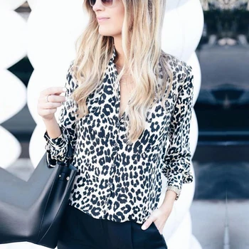 Sexy Leopard Imprimate Bluza Femei cu Maneci Lungi V-Neck Shirt Doamnelor Petrecere Topuri Dame Streetwear Blusas Plus Dimensiune 3XL