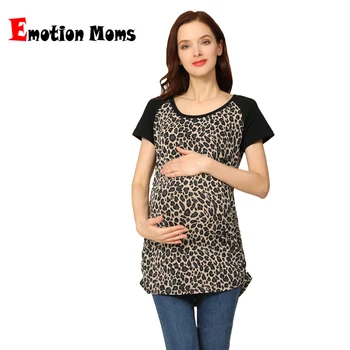 En-gros de Vară 2020 Maternidad Haine Gravide tricou Femei Lactancia Topuri cu Maneci Scurte Maternitate Purta Leopard de Dimensiuni Mari