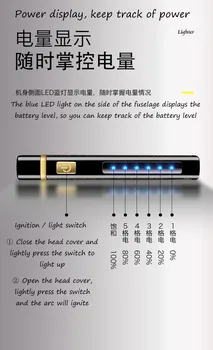 Vânzare directă personalitate creatoare dublu arc bricheta usb de încărcare de iluminat cu LED model de piele multi-funcție