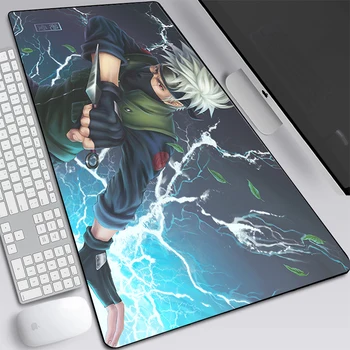 Anime Naruto Gaming Mousepad cu Calculator de Birou Laptop Mat RGB Mouse Pad Mare de Jocuri Luminoase rezistent la apa, Non-alunecare de Cauciuc Birou Mat