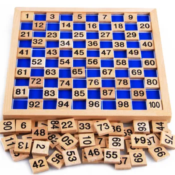 Lemn de Învățare la Matematică Bord Jucarie Montessori 1-100 Numere Consecutive din Lemn Sută de Bord Digitale Joc Educativ pentru Copii W026