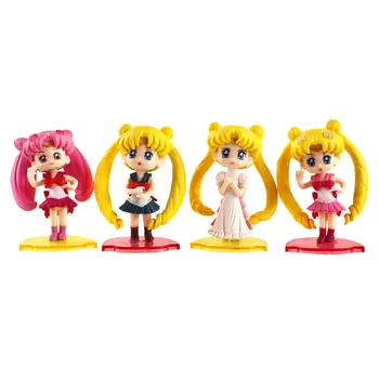 4buc/set 4Styles Sailor Moon Tsukino Usagi PVC Figura Jucării de Desene animate Anime Colecție de Păpuși Model