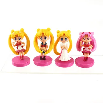 4buc/set 4Styles Sailor Moon Tsukino Usagi PVC Figura Jucării de Desene animate Anime Colecție de Păpuși Model