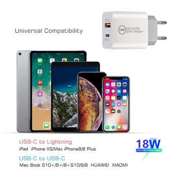 UE/SUA 18W Multi Quick Charge 3.0 Dual Porturi Rapide USB Încărcător PD QC 3.0 pentru Xiaomi 9 MIX3 Redmi K20 K30 Nota 7 8 Turbo Repede pe Perete