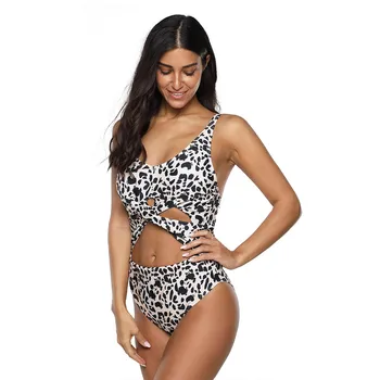 #Z2 Leopard de costume de Baie Femei cu Push-Up Costum de Baie V-gât Adânc Costume de baie Femei Sexy Body dintr-O bucata Bikini Brazilian Plus Dimensiune