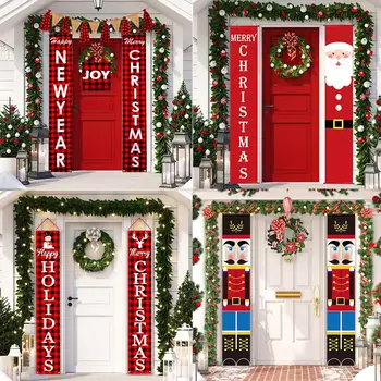2021Christmas cavaler Pridvor Semn Banner Decorativ Usa Decor de Crăciun pentru Acasă Agățat Ornamente de Crăciun Navidad 2020 Natal