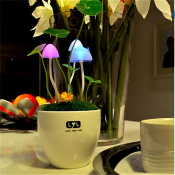 Controler senzor de Lumina LED Noapte Plantă de Ghiveci Stil Ceramica Acasă Coajă de Lumini 110V 220V EUUS Plug Masă Lumini de Ciuperci lampa