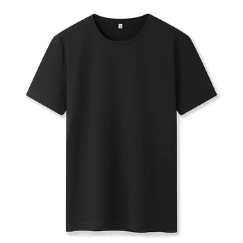 Vară Nouă Bărbați Bumbac T-Shirt Culoare Solidă Moale la Atingere Tesatura Bază de Bărbați Topuri Tricouri Casual Barbati Haine