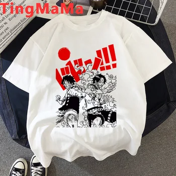 Kawaii-O singură Bucată Grafic Tricouri Femei Topuri de Vara Ulzzang de Desene animate Drăguț T-shirt Anime Japonez Amuzant Luffy Zoro T Cămașă Femei