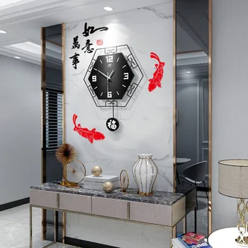Chineză creative ceas ceas de perete camera de zi moderne, decor acasă ceas de buzunar moda dormitor simplu mut ceas ceas de perete mare