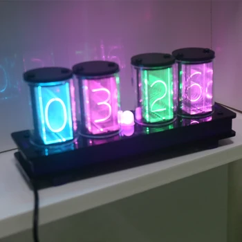 Zirrfa 4 Biți RGB Full Color cu LED-uri Strălucire Tub Ceas Digital Kit Retro Ceas de Birou 5V Electronice DIY kit