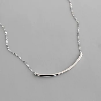 Real argint 925 tub pătrat coliere & pandantive collares femme salba, cravată colier pentru femei bijuterii