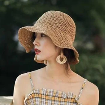 MAERSHEI Bowknot Femei Pălării de Paie Vara Plaja de Moda Elegant Pălărie de Soare boruri mari Pliabil Panama Chapeau Femme Wide Brim Hat