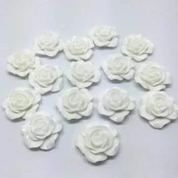 50pcs 20mm Albe Flori de Trandafir Flatbacks Ornamente DIY Rășină Cabochons Scrapbooking Meserii DIY Confetti