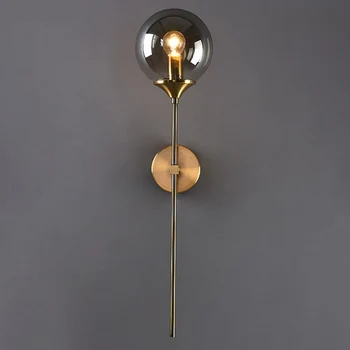 Moderne de Sticlă mingea de Perete, Lămpi de Aur din fier forjat timp Perete Led Corpuri de iluminat pentru Dormitor, noptiere, Oglinda de la Baie de Lumina corpului de Iluminat