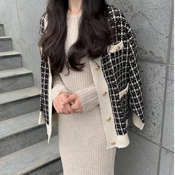 Femei Pulover Jacheta 2020 Toamna Iarna Supradimensionate Tricotate Cardigan Vrac Carouri Jumperi Îmbrăcăminte Coreeană Haina Blana Lunga