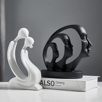 Rezumat Fata Sculptura Statuie Rășină Cuplu Model De Casa Moderna De Decorare Accesorii Living Decor De Birou Lucrări De Artă Cadou