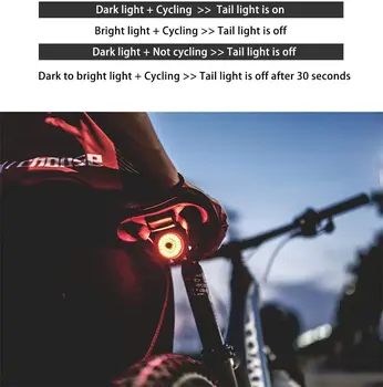 Biciclete inteligent de Lumină LED-uri USB Reîncărcabilă Spate Coada de Lumină Impermeabil Noapte de Echitatie de Siguranță lampa de Avertizare Ciclism Biciclete, Accesorii