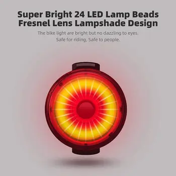 Biciclete inteligent de Lumină LED-uri USB Reîncărcabilă Spate Coada de Lumină Impermeabil Noapte de Echitatie de Siguranță lampa de Avertizare Ciclism Biciclete, Accesorii