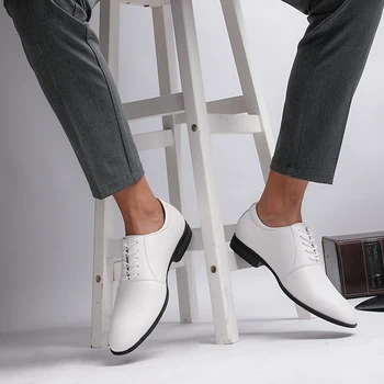 2021 Noua Moda Rochie Bărbați Pantofi din Piele Clasic Negru Maro Alb Dimensiuni Mari 36-50 vânzător de Pantofi Office Pantofi eleganți pentru Bărbați