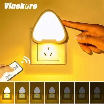 LED Lumina de Noapte cu Control de la Distanță Lampă de Perete Estompat Copii Cadou Lanterna Dormitor Noptieră Luminile de Protecție a Ochilor Veioza