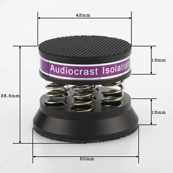 De înaltă Calitate Audiocrast 4BUC Aluminiu Negru Primăvară Vorbitori Piroane Izolare Stand pentru Amplificator HiFi/Difuzor/Platan/Jucător