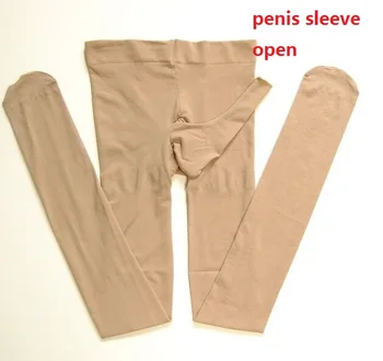 High-end pentru Bărbați sexy Moda penis sleeve open / deschide Ciorapi 120D gros de catifea Chilot Bărbat înalt elastice de sănătate Colanti