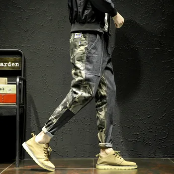 2020 Pantaloni Noi Oamenii Despicare Jogger Blugi Largi Bărbați Pantaloni De Camuflaj Militar Streetwear Hip Hop Barbati Pantaloni