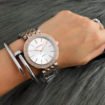 CONTENA Moda Ceas de Lux pentru Femei Ceasuri de Cristal Femei Ceasuri Doamnelor Ceas din Oțel Inoxidabil Cuarț Ceasuri reloj mujer