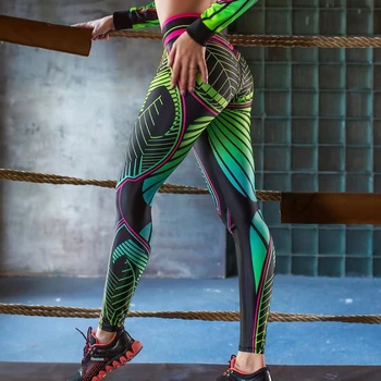 Femei Jambiere Talie Mare Sexy Slim Imprimare Jambiere Sală De Gimnastică Mare Întindere Respirabil Pantaloni Femei