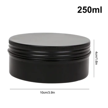 10buc 250ml de Metal Rotund Borcan de Staniu Cutie de Aluminiu Crema Cosmetice Pot Bomboane de Stocare Oală Lumanare Neagra Containere 8.5 oz