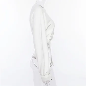 Moda pentru femei jachete din bumbac o-gat maneci scrisoare de imprimare toamna hanorace vânzare fierbinte elastic întins