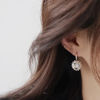 Noul Brand de Moda Bijuterii Delicate 14K Aur Adevărat Picătură Cercei pentru Femeile AAA Zircon CZ Legăna Cercei