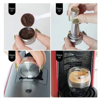 Din oțel inoxidabil Reîncărcabile Cafea Capsulă Capsulă Filtru Dripper Tamper Compatibil cu DELTA Q/ Mașină de Cafea