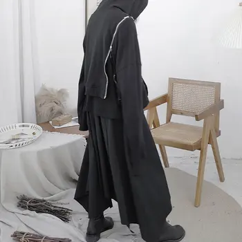 XITAO Minoritate Tricou Femei de Moda Sălbatic Liber cu Fermoar, Hanorace Femei Stil Întuneric Tendință Femei Haine 2020 Toamna anului Nou ZY1111