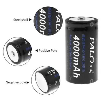 PALO 4buc 4000mAh 1.2 V C/Size Ni-MH Baterie Reîncărcabilă cu nivel Scăzut de Auto-Descărcare de gestiune pentru uz Casnic Lanterna Incalzitor de Apa Jucărie
