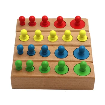 TXTWHY Materiale Montessori Noduri Blocurile de Cilindri Priza de Jucării pentru Copii de Dezvoltare Timpurie Senzoriale Socket Jucarii din Lemn