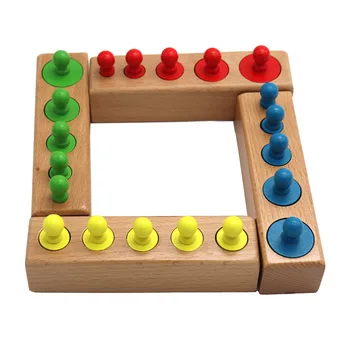 TXTWHY Materiale Montessori Noduri Blocurile de Cilindri Priza de Jucării pentru Copii de Dezvoltare Timpurie Senzoriale Socket Jucarii din Lemn