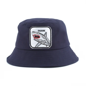 Panama Pălărie Găleată Bărbați Femei Vara, Galeata Cu Capac De Rechin Broderie Bob Pălărie Hip Hop Gorros Pescuit Pescar Pălărie