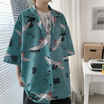 Supradimensionat Vintage Estetice Vara Tricou pentru Barbati Femei Timp Liber Tricou Stil Tradițional Japonez Harajuku Sus Mare Plus Dimensiune