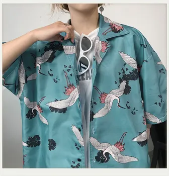 Supradimensionat Vintage Estetice Vara Tricou pentru Barbati Femei Timp Liber Tricou Stil Tradițional Japonez Harajuku Sus Mare Plus Dimensiune