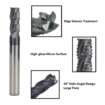XCAN HRC55 Degroșare End Mill 1 buc 4/6/8/10/12mm Carbură de Tungsten 4 Flaut Spirală CNC Router Pic de Acoperire TiAIN End freze