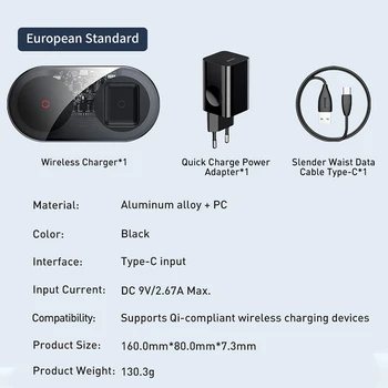 Baseus 24W Încărcător Wireless Qi Cu Rapid UE Încărcător Pentru iPhone 11 XS Pro 2 in1 Rapid de Încărcare Încărcător Wireless Pentru Huawei, Xiaomi