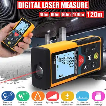 LCD cu Laser Distanța de Meter 40 M 60 M 80 M 100 M 120 M Digital cu Laser, Telemetru cu Laser Banda Senzor Unghi Măsură Conducător Instrumente de Măsurare