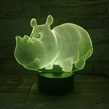 Hippo 3d Led Lumina de Noapte cu Senzor de Cadou de Culoare Schimbare de Decor Dormitor Atmosfera Veioza Lampa de Masa Hippo
