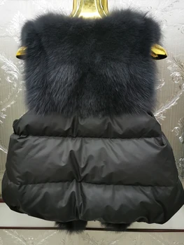 2021 Noi blană de vulpe și în jos vesta de moda real blana de vulpe naturala ridicata fox Jacheta de Piele Vesta Femei haină de blană adevărată