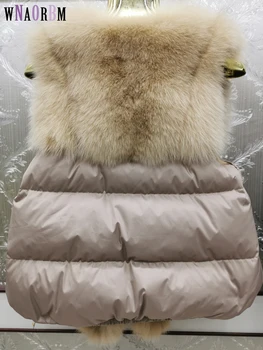 2021 Noi blană de vulpe și în jos vesta de moda real blana de vulpe naturala ridicata fox Jacheta de Piele Vesta Femei haină de blană adevărată